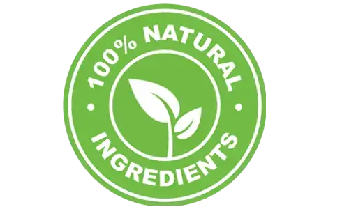 100% natural ingredients badge
