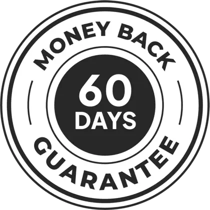 100% satisfaction 60-day money-back guarantee seal